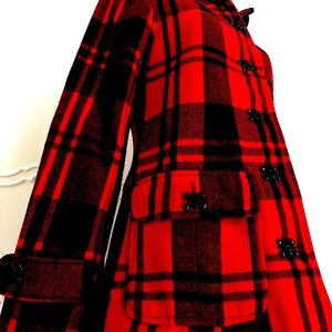 Skulls Plaid Pea Coat